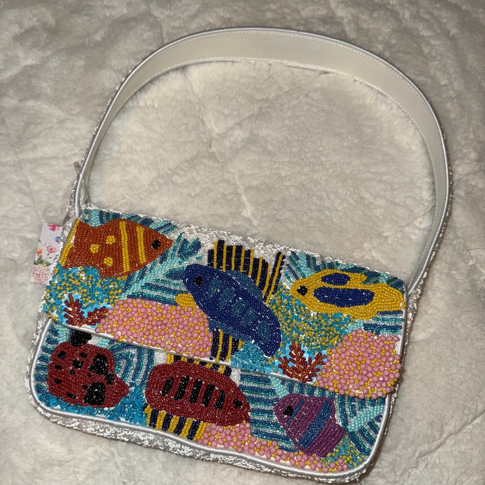 Colorful Fish Beaded Bag